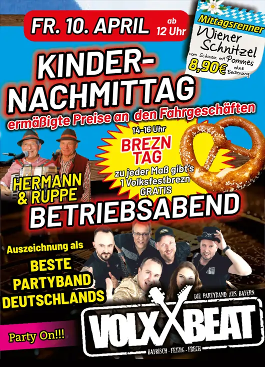 Rottaler Volksfest Programm - Freitag 10.04.2026