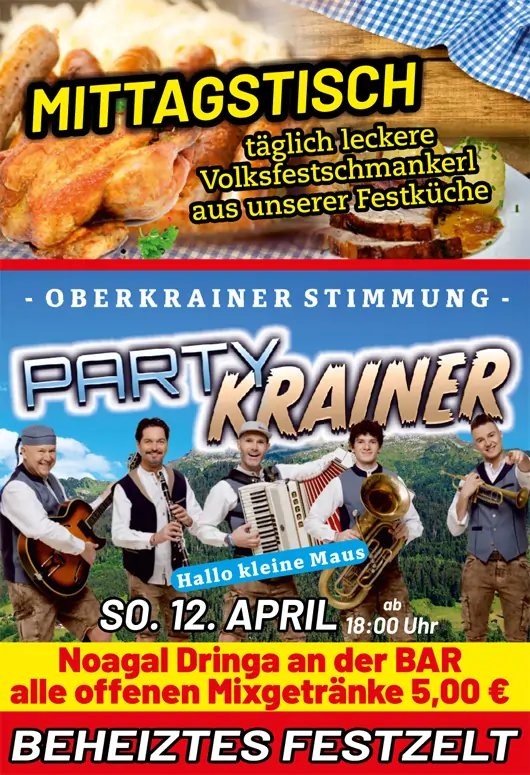 Rottaler Volksfest Programm - Sonntag 12.04.2026